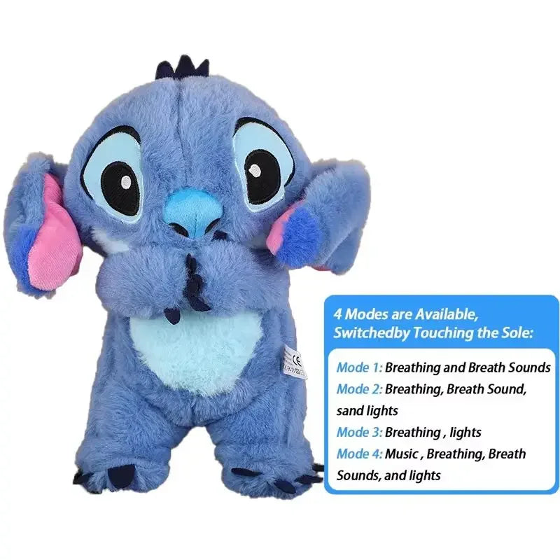 Lilo & Stitch Plush Doll with Music Light, Stitch Breath Toy for Sleep
